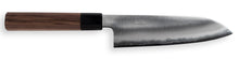 Cargar imagen en el visor de la galería, Cuchillo Wa-Santoku Acero Plata #3 Mango de Nogal - Fabricado por Satoshi Nakagawa