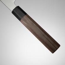 Image de chargement dans la visionneuse de la galerie, Couteau Wa-Santoku acier argenté no.3 manche en noyer - Fabriqué par Satoshi Nakagawa