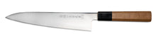 이미지를 갤러리 뷰어에로드, VG-10 stainless steel Japanese chef’s knife with durable teak wooden handle, made in Japan.