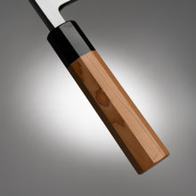 Image de chargement dans la visionneuse de la galerie, A yew wood handle with octagonal grip allows the knife to be gripped easily and with confidence.