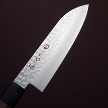 Cargar imagen en el visor de la galería, Cuchillo Wa-Santoku Sazanami Damasco VG10 con mango de nogal