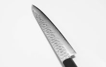 Cargar imagen en el visor de la galería, A hammered damascus slicing knife perfect for sashimi and cooked meats