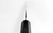 Cargar imagen en el visor de la galería, A thin slicing stainless steel knife made in Japan with a wooden handle, using Japanese ingredients made in Japan