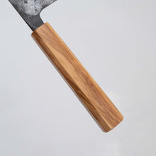 Load image into Gallery viewer, Sakai Ichimonji Mitsuhide, Akatsuki Wa-Gyuto Japanese chef's knife, made in Japan, octagonal olive handle, handle detail