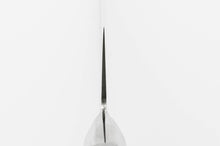 Cargar imagen en el visor de la galería, Sakai Ichimonji Mitsuhide, Gyuto Japanese-styled chef's knife with octagonal steel handle, made in Japan, cross-sectional blade view, double bevel