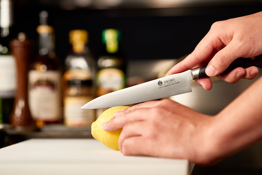 A photo of Yanagiba knife being used.