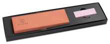 Load image into Gallery viewer, Double-sided sharpening whetstone with 200 and 1000 grit and included flattening stone. Compact size, ideal for daily knife maintenance. Made in Japan by Sakai Ichimonji Mitsuhide.