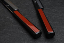 Cargar imagen en el visor de la galería, Cuchillo Sakimaru Takobiki Kirameki Acero Blanco #1 con Mango Akaro ( Acabado Espejo )