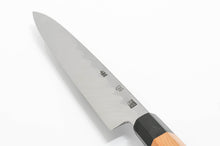 Load image into Gallery viewer, A montan on the back of this blue steel blade shows the quality of its creation.