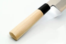 Load image into Gallery viewer, The buffalo horn attached magnolia wood bolster allows for ease of use and maintenance.