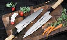 Load image into Gallery viewer, Ichimonji VG-10 Wagyuto Chef Knife with a magnolia octagonal handle, a versatile Japanese kitchen knife for slicing meat, vegetables, and fish.