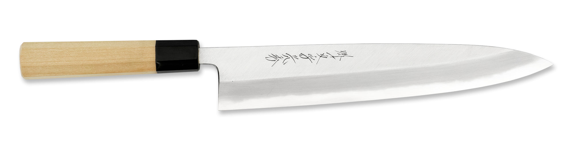 Couteau Wa Gyuto - acier carbone blanc no.1 - Montanren simple tranchant