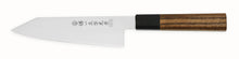 Load image into Gallery viewer, VG-10 stainless steel Japanese all-purpose Santoku kitchen knife with teak handle, made in Japan
