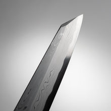 Cargar imagen en el visor de la galería, Nakagawa Satoshi Forged - Kirameki Blue Steel #1 Suminagashi Kiritsuke Yanagiba Knife with Saya
