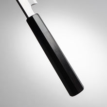 Cargar imagen en el visor de la galería, Nakagawa Satoshi Forged - Kirameki Blue Steel #1 Suminagashi Kiritsuke Yanagiba Knife with Saya
