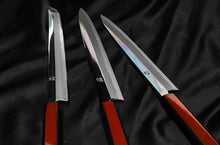 Load image into Gallery viewer, Kirameki White Steel #1 Sakimaru Takobiki Knife with Akaro Handle ( Mirror Finish )
