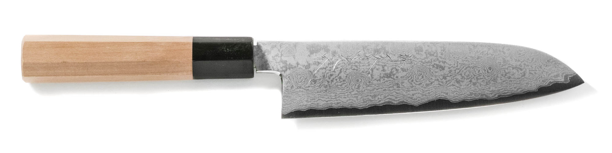 Sliver Steel#3 Damascus Wa Santoku Knife