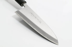 White Steel #2 Tan Kasumi Deba Knife