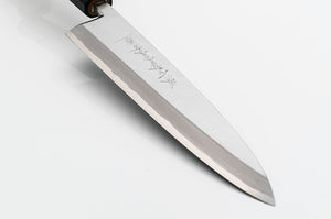Couteau Mioroshi Deba - acier carbone bleu no.1 - Montanren avec fourreau