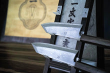 Load image into Gallery viewer, Kirameki Blue Steel #1 Suminagashi Kiritsuke Deba Knife
