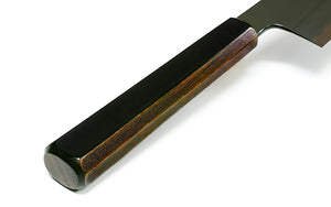 Black blade Urushi lacquered handle Japanese kitchen knife