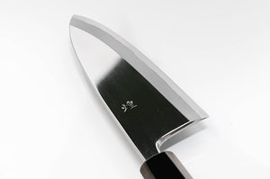 Couteau Deba - acier carbone bleu no.1 - Kirameki miroir manche Urushi Kuroro