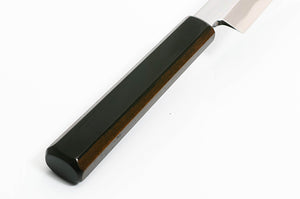 Couteau Yanagiba - acier carbone bleu no.1 - Kirameki miroir manche Urushi Kuroro