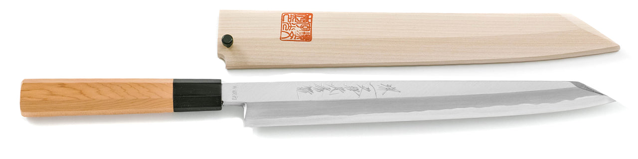 青一鋼紋鍛錬切付柳刃- 附刀鞘– SAKAI ICHIMONJI MITSUHIDE