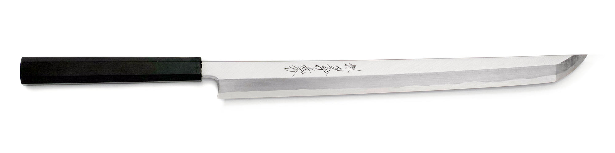 White Steel #1 Montanren Sakimaru Takobiki Knife - Ebony Handle