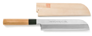 Couteau Usuba Kamagata - acier argenté no.3 - Hakugin avec fourreau