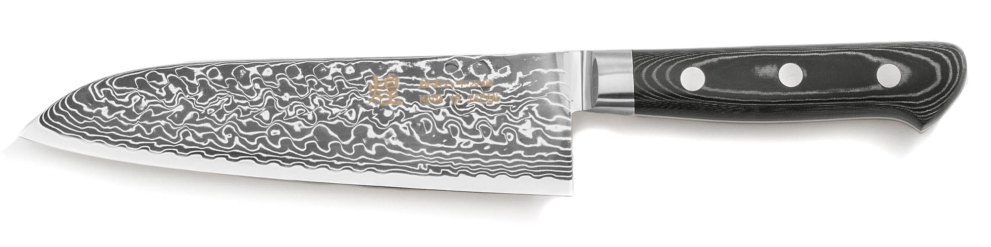 Kirameki powder metallurgy steel damascus santoku knife