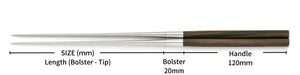 Ebony Hexagonal Handle Chopsticks 120 - 210mm
