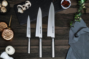 Kirameki VG-1 Stainless Santoku Knife with Steel Handle